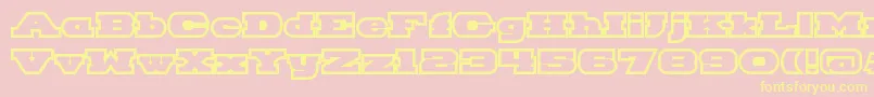 HackneyBlockOutline Font – Yellow Fonts on Pink Background