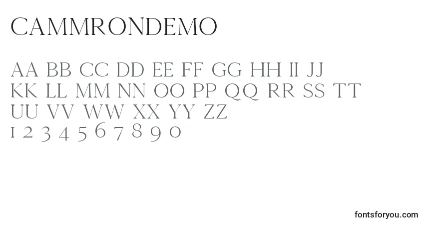 Шрифт Cammrondemo (48314) – алфавит, цифры, специальные символы
