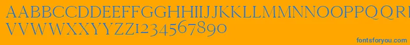 Cammrondemo Font – Blue Fonts on Orange Background