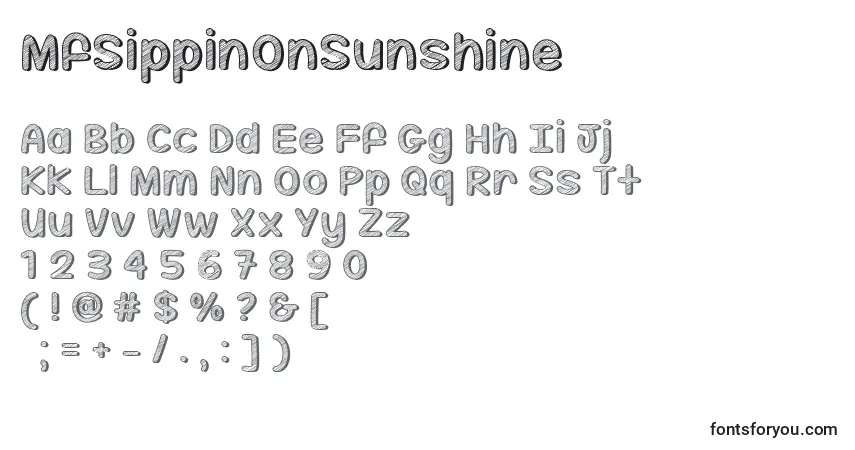 Шрифт MfSippinOnSunshine – алфавит, цифры, специальные символы