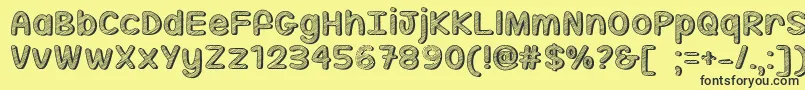 フォントMfSippinOnSunshine – 黒い文字の黄色い背景