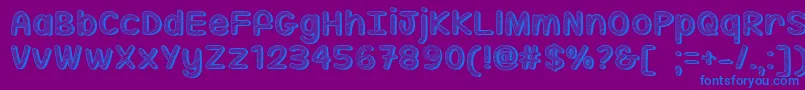 Czcionka MfSippinOnSunshine – niebieskie czcionki na fioletowym tle