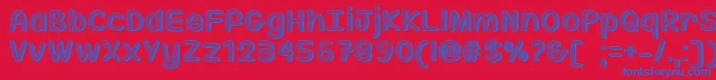 フォントMfSippinOnSunshine – 赤い背景に青い文字
