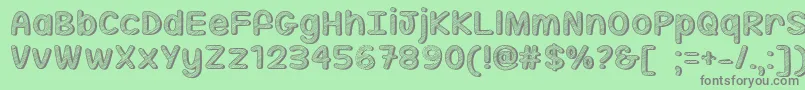 MfSippinOnSunshine-Schriftart – Graue Schriften auf grünem Hintergrund