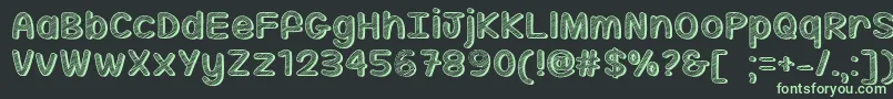 フォントMfSippinOnSunshine – 黒い背景に緑の文字
