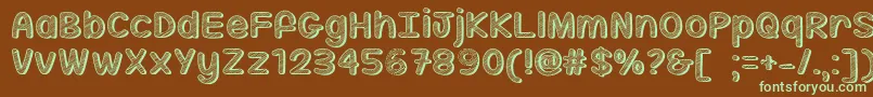 MfSippinOnSunshine Font – Green Fonts on Brown Background