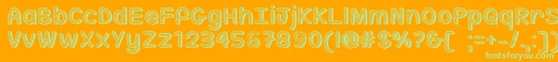 Fonte MfSippinOnSunshine – fontes verdes em um fundo laranja