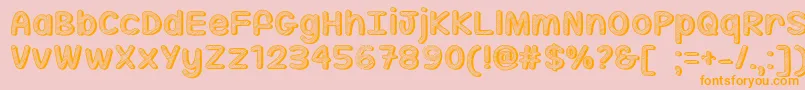 Шрифт MfSippinOnSunshine – оранжевые шрифты на розовом фоне