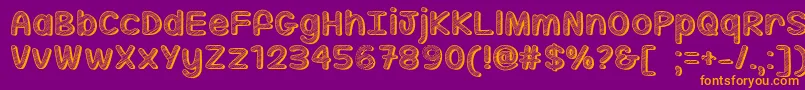 MfSippinOnSunshine-Schriftart – Orangefarbene Schriften auf violettem Hintergrund