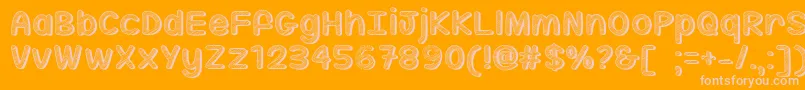 MfSippinOnSunshine-Schriftart – Rosa Schriften auf orangefarbenem Hintergrund