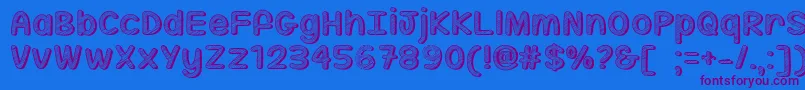 MfSippinOnSunshine Font – Purple Fonts on Blue Background