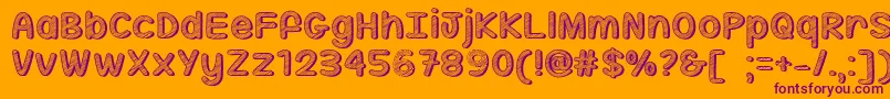 Weitere Informationen zur MfSippinOnSunshine-Schriftart MfSippinOnSunshine-Schriftart – Violette Schriften auf orangefarbenem Hintergrund