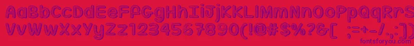 MfSippinOnSunshine Font – Purple Fonts on Red Background