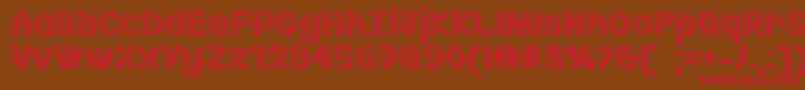 MfSippinOnSunshine-Schriftart – Rote Schriften auf braunem Hintergrund