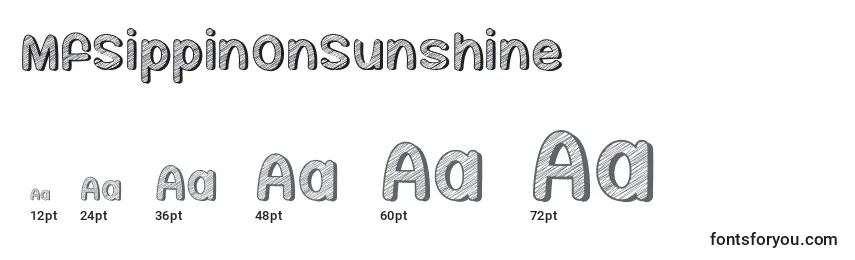 MfSippinOnSunshine Font Sizes