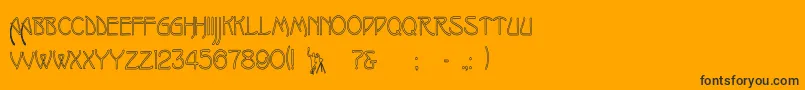 OakmoreHollow Font – Black Fonts on Orange Background