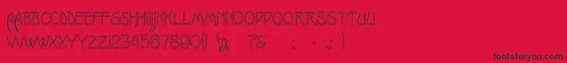OakmoreHollow-Schriftart – Schwarze Schriften auf rotem Hintergrund
