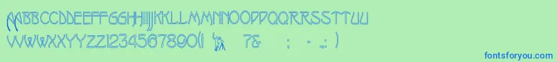 OakmoreHollow Font – Blue Fonts on Green Background