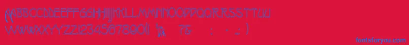 OakmoreHollow Font – Blue Fonts on Red Background