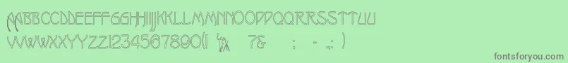 OakmoreHollow Font – Gray Fonts on Green Background