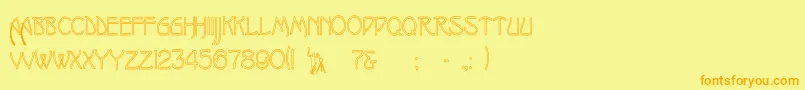 OakmoreHollow Font – Orange Fonts on Yellow Background