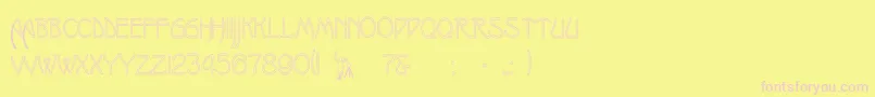 OakmoreHollow Font – Pink Fonts on Yellow Background