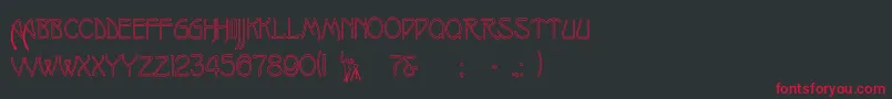 フォントOakmoreHollow – 黒い背景に赤い文字