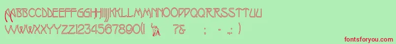 OakmoreHollow Font – Red Fonts on Green Background