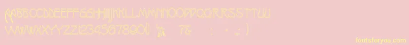 OakmoreHollow-Schriftart – Gelbe Schriften auf rosa Hintergrund