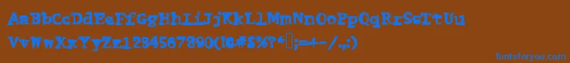 Funnyme Font – Blue Fonts on Brown Background