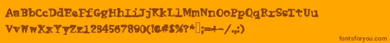 Funnyme Font – Brown Fonts on Orange Background