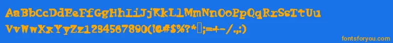 Funnyme Font – Orange Fonts on Blue Background