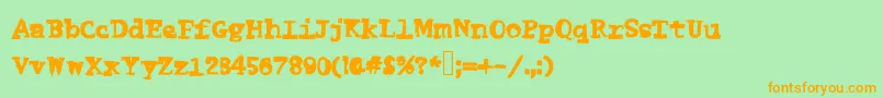 Funnyme Font – Orange Fonts on Green Background