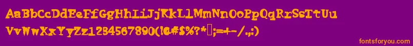 Funnyme Font – Orange Fonts on Purple Background