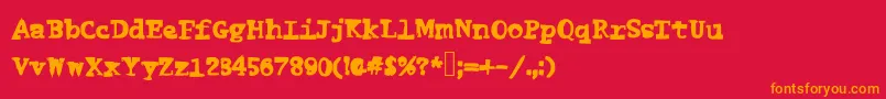 Funnyme Font – Orange Fonts on Red Background