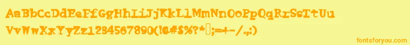 Funnyme Font – Orange Fonts on Yellow Background