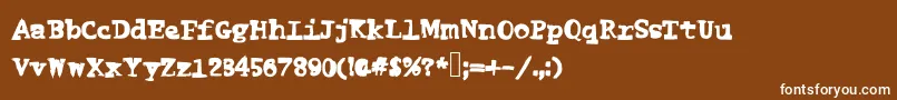 フォントFunnyme – 茶色の背景に白い文字