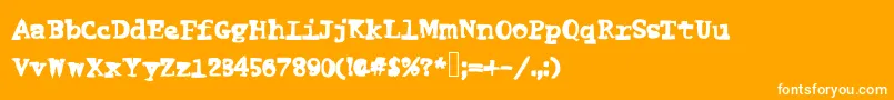 Fonte Funnyme – fontes brancas em um fundo laranja