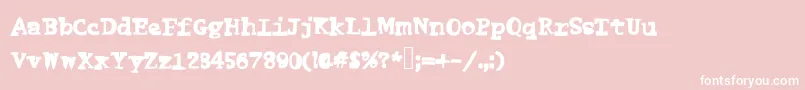 Funnyme Font – White Fonts on Pink Background