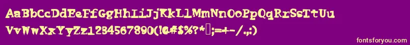 Funnyme Font – Yellow Fonts on Purple Background