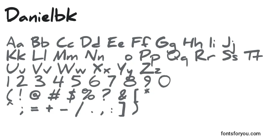 Fuente Danielbk - alfabeto, números, caracteres especiales