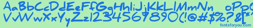 Danielbk Font – Blue Fonts on Green Background