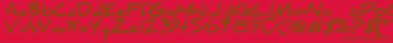 Danielbk Font – Brown Fonts on Red Background