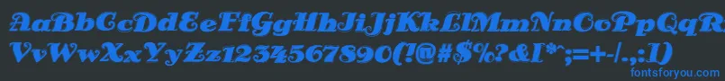 DsSienaOutline Font – Blue Fonts on Black Background