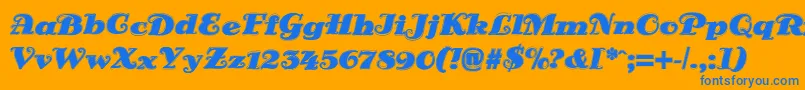 DsSienaOutline Font – Blue Fonts on Orange Background