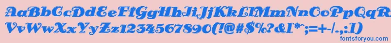 フォントDsSienaOutline – ピンクの背景に青い文字
