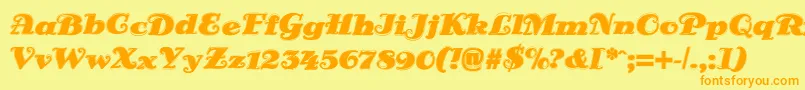 DsSienaOutline Font – Orange Fonts on Yellow Background