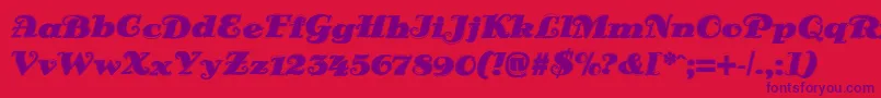 Fonte DsSienaOutline – fontes roxas em um fundo vermelho