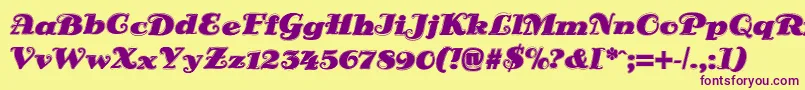 DsSienaOutline-Schriftart – Violette Schriften auf gelbem Hintergrund