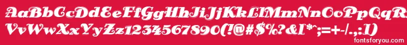 DsSienaOutline-Schriftart – Weiße Schriften auf rotem Hintergrund